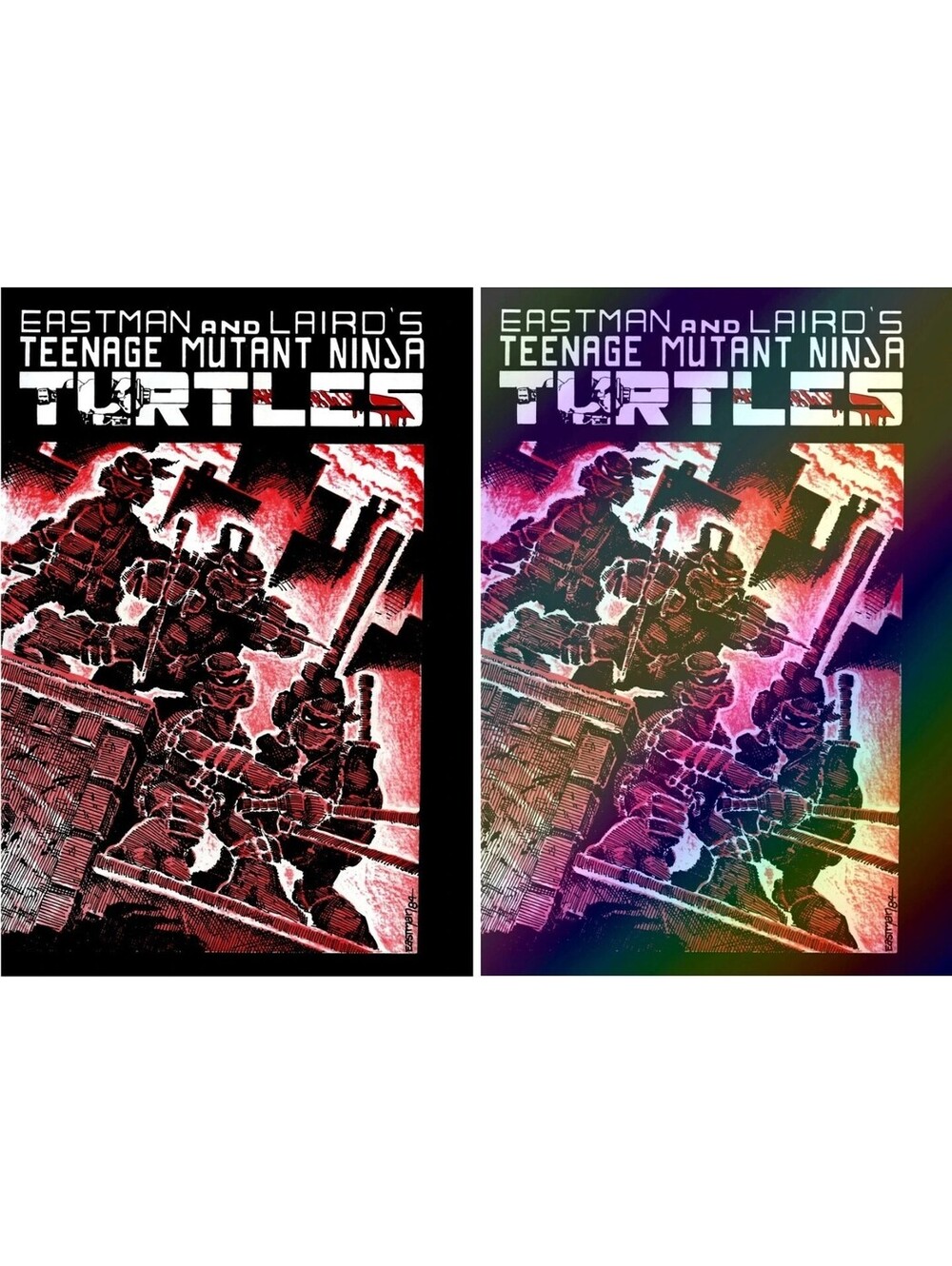 TMNT #1 2026 Facsimile Set Cover A & Foil B Mirage IDW NM